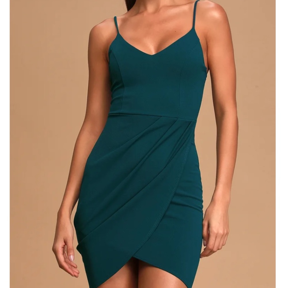Lulu's Teal Spaghetti Strap Dress